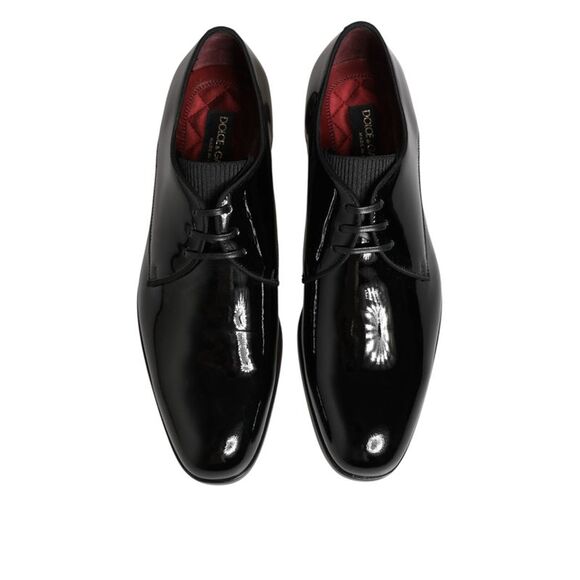 Dolce & Gabbana Black Calfskin Leather Derby Dress Men's Shoes - Picture 3 of 5
